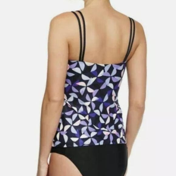 Kate Spade Spinner Cutout Tankini Swim Set Rich Navy Purple Women's Size Small - Picture 3 of 10